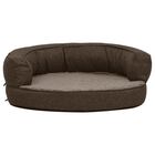 Vidaxl sofá acolchado ovalado con cojín marrón para perros, , large image number null