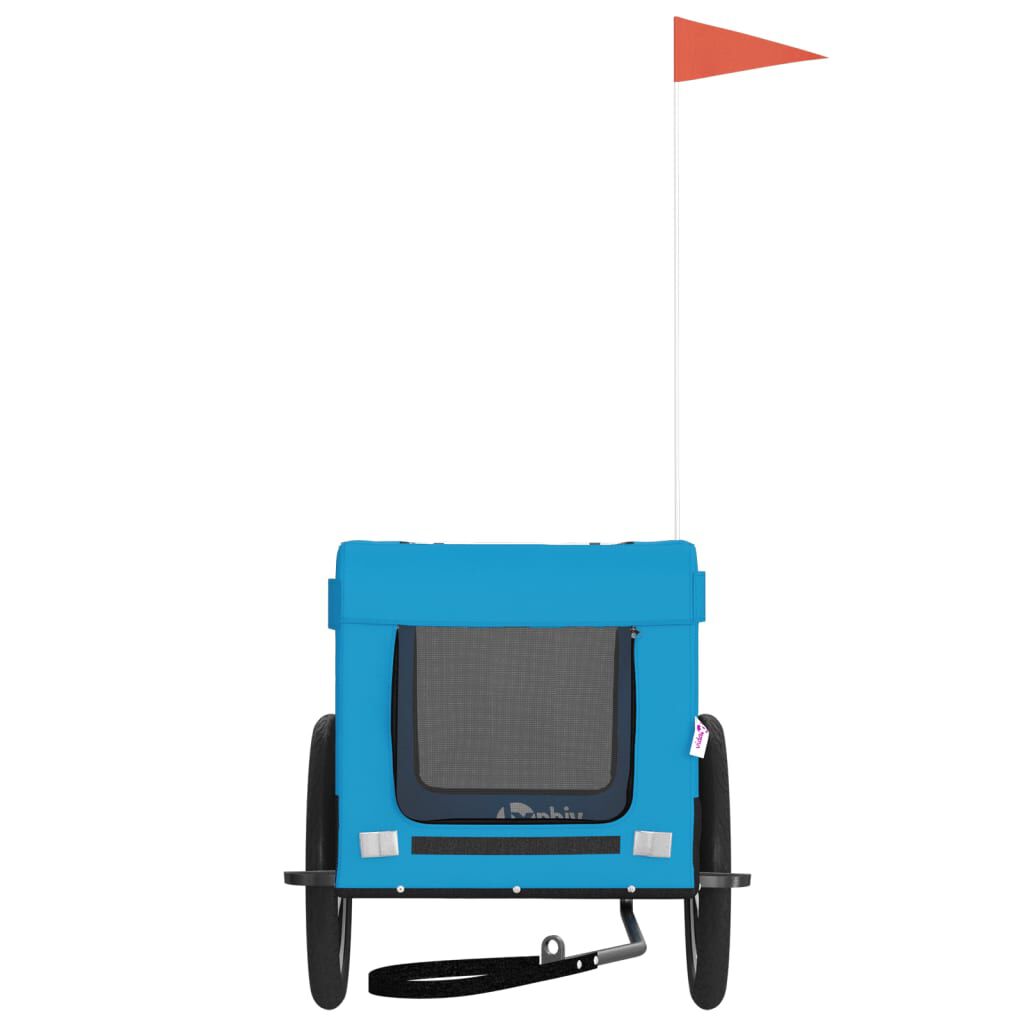 vidaXL Remolque de bicicleta para perros hierro tela Oxford azul negro, , large Imagen numero 8