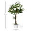 Outsunny Planta Artificial de 90 cm Rosa Blanca Realista con 21 Flores y 350 Hojas Maceta de Cemento Incluida para Interior y Exterior Verde, , large indicador imagen numero 3