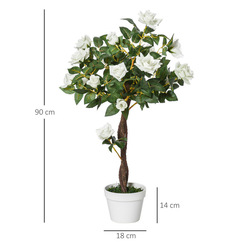Outsunny Planta artificial rosa y blanca realista para exterior e interior thumbnail