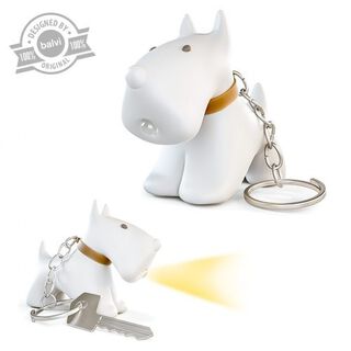 Llavero Terry en forma de perro color Blanco
