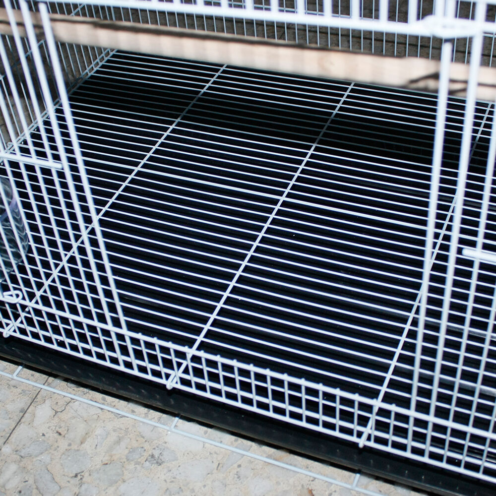 Jaula de Vuelo para P&aacute;jaros 75 x 45 x 45 cm Jaula para P&aacute;jaros de Metal con Manija Lateral Puerta Segura Port&aacute;til Bandeja Desmontable Perchas Comederos para P&aacute;jaros Peque&ntilde;os Cacat&uacute;as Loros, , large Imagen numero 4