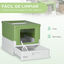 PawHut Arenero para Gatos Blanco y Verde, , large indicador imagen numero 4