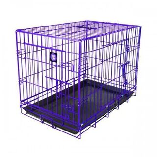 Jaula de dos puertas para perros color Púrpura