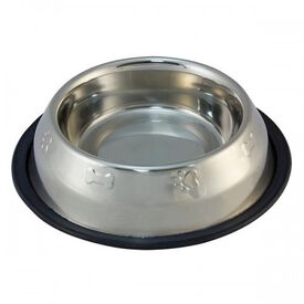Comedero acero inoxidable antideslizante decorado color Gris