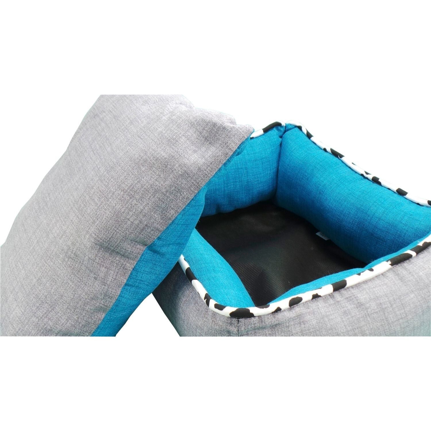 Cama Cuna Cuadrada Bicolor Reversible T2 55x45  Turquesa/Gris, , large Imagen numero 5