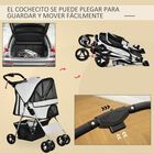 PawHut Cochecito Plegable Gris para mascotas, , large image number null