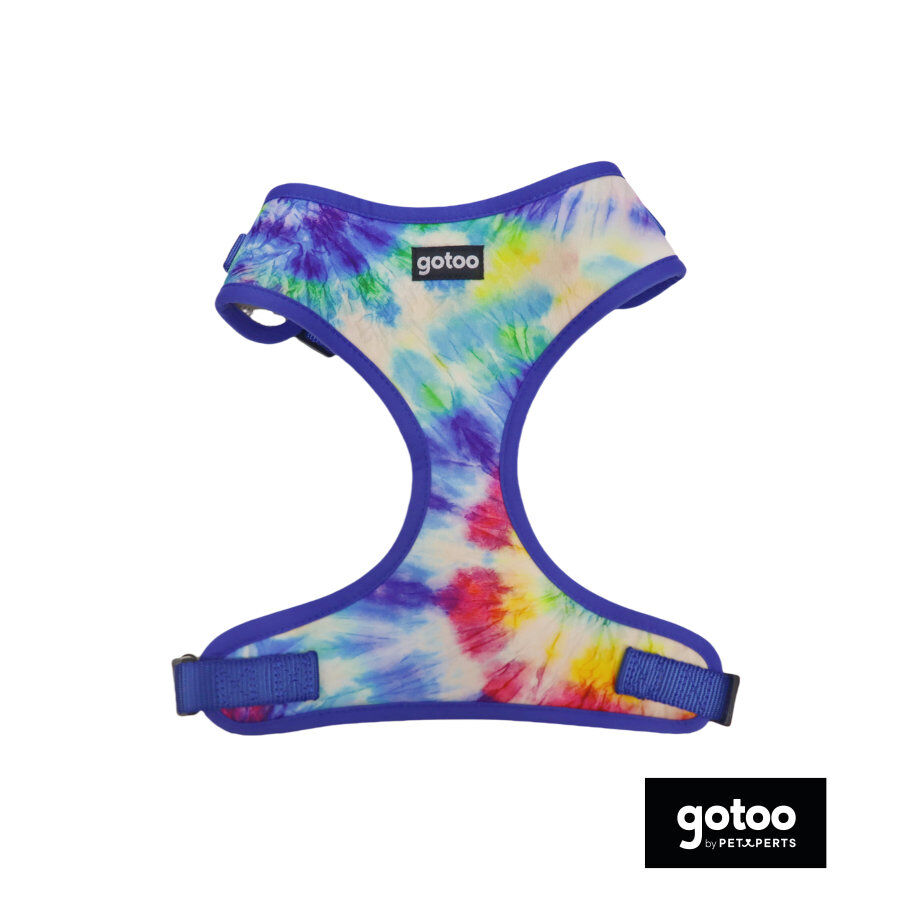 Gotoo Arnes ajustable estampado azul tie dye para perro, , large Imagen numero 2