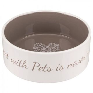 Tazón de cerámica Trixie Pet's Home para perros color Crema