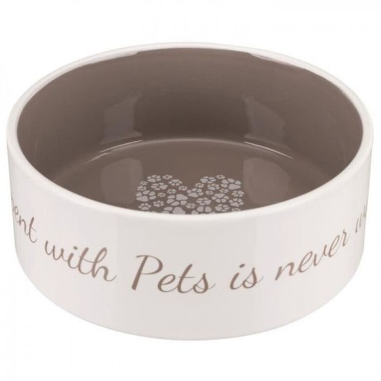 Tazón de cerámica Trixie Pet&#039;s Home para perros color Crema