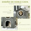 PawHut Casa para Gatos Gris, , large indicador imagen numero 4