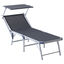 Outsunny Tumbona Plegable y Reclinable de Aluminio con Toldo Incorporado para Piscina Jardín Terraza Exterior Carga 120 kg 169x72x50/70cm Gris, , large indicador imagen numero 1
