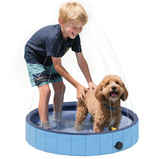 PawHut Piscina para Perros Azul Claro