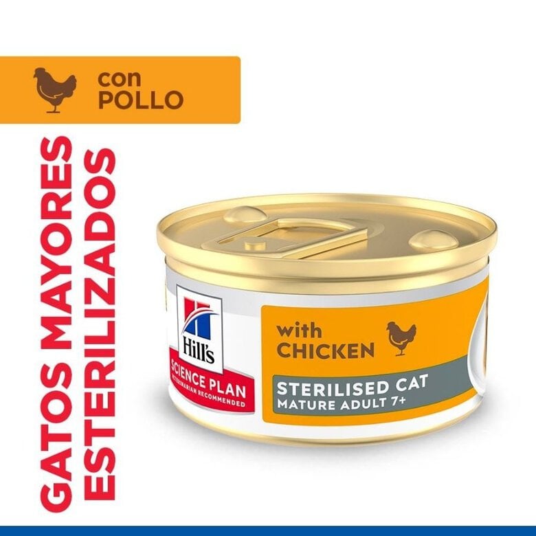 85 g Hill's Science Plan Mature Sterilised Mousse de Pollo para gatos