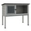 PawHut Conejera de Madera Caseta Exterior Refugio para Mascotas Pequeñas Conejos Cobayas con Bandeja Extraíble y Techo Asfáltico 84x43x70 cm Gris y Negro, , large indicador imagen numero 1