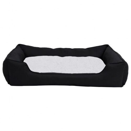 Vidaxl sof&aacute; acolchado rectangular con coj&iacute;n negro y blanco para perros, , large Imagen numero 9