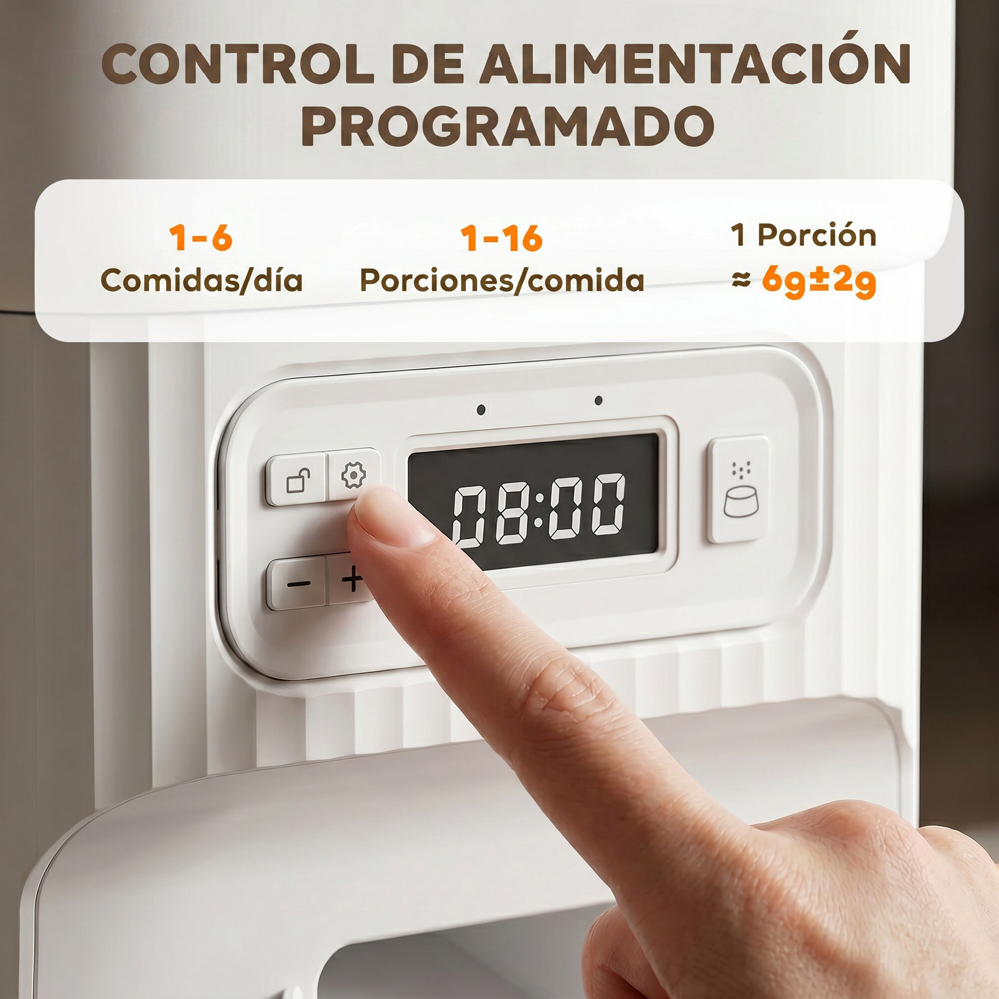 PawHut Comedero Gato Autom&aacute;tico Blanco, , large Imagen numero 5