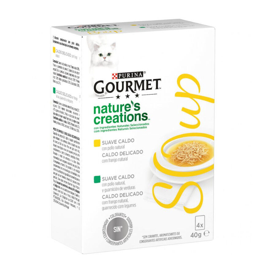 4 sobres x 40 g Gourmet Nature's Creations Sopa de Pollo sobre para gatos, , large Imagen numero 1