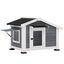 PawHut Caseta para Perros Exterior de Madera, Casa para Perros Medianos con Techo Asf&aacute;tico, Suelo Extra&iacute;ble, Ventana Abatible y Puerta Ventilada, Base Elevada, 98x76x69,5 cm, Gris, , large indicador imagen numero 1