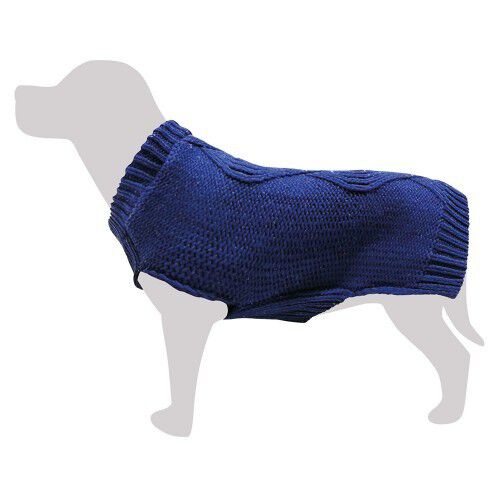 Jersey de punto trenzado color Azul, , large Imagen numero 1