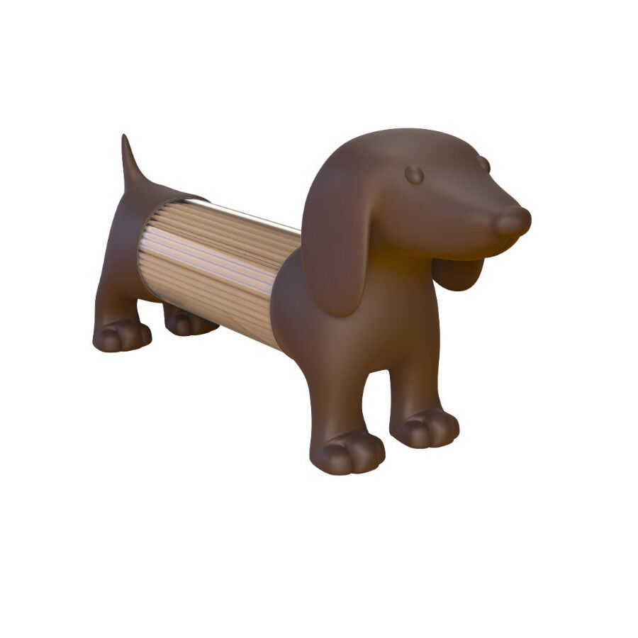Palillero Teckel con forma de perro color Marr&oacute;n, , large Imagen numero 1