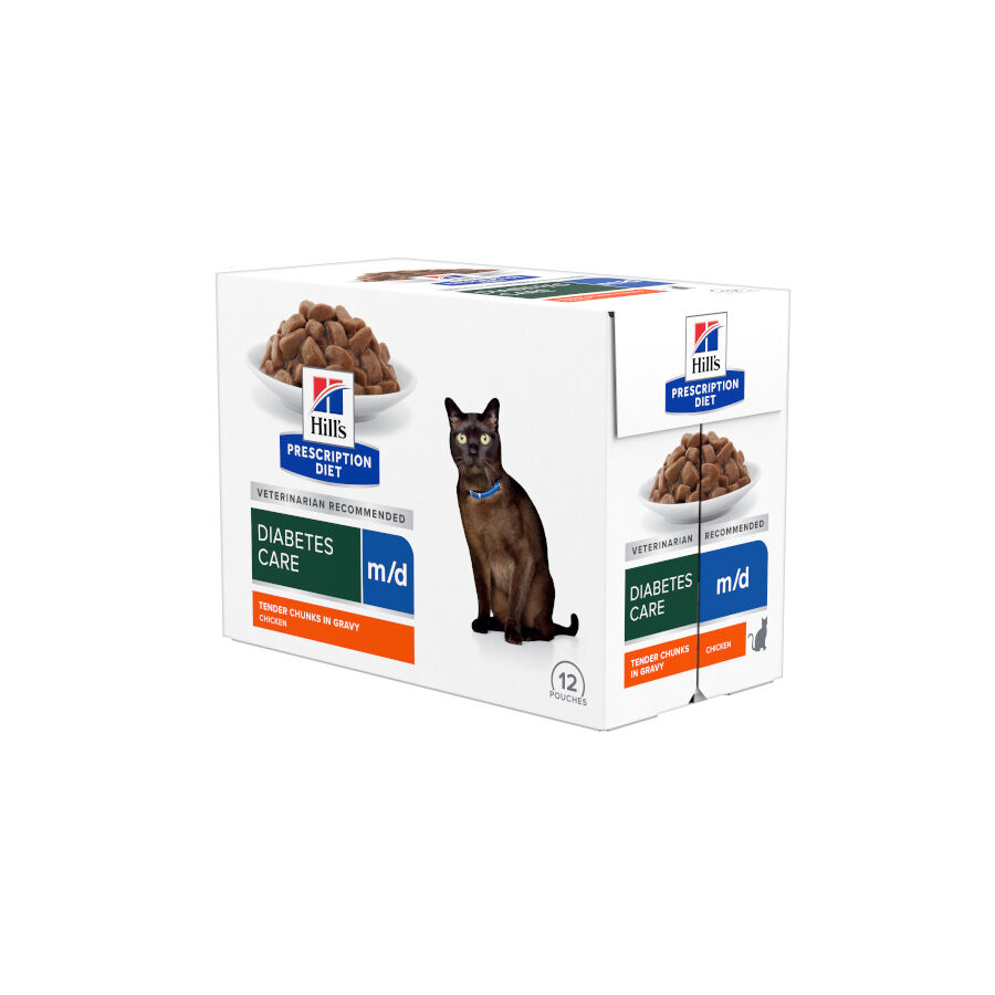 12 sobres x 85 g Hill's Prescription Diet Diabetes Care m/d Pollo Sobre en Salsa para gatos, , large Imagen numero 1