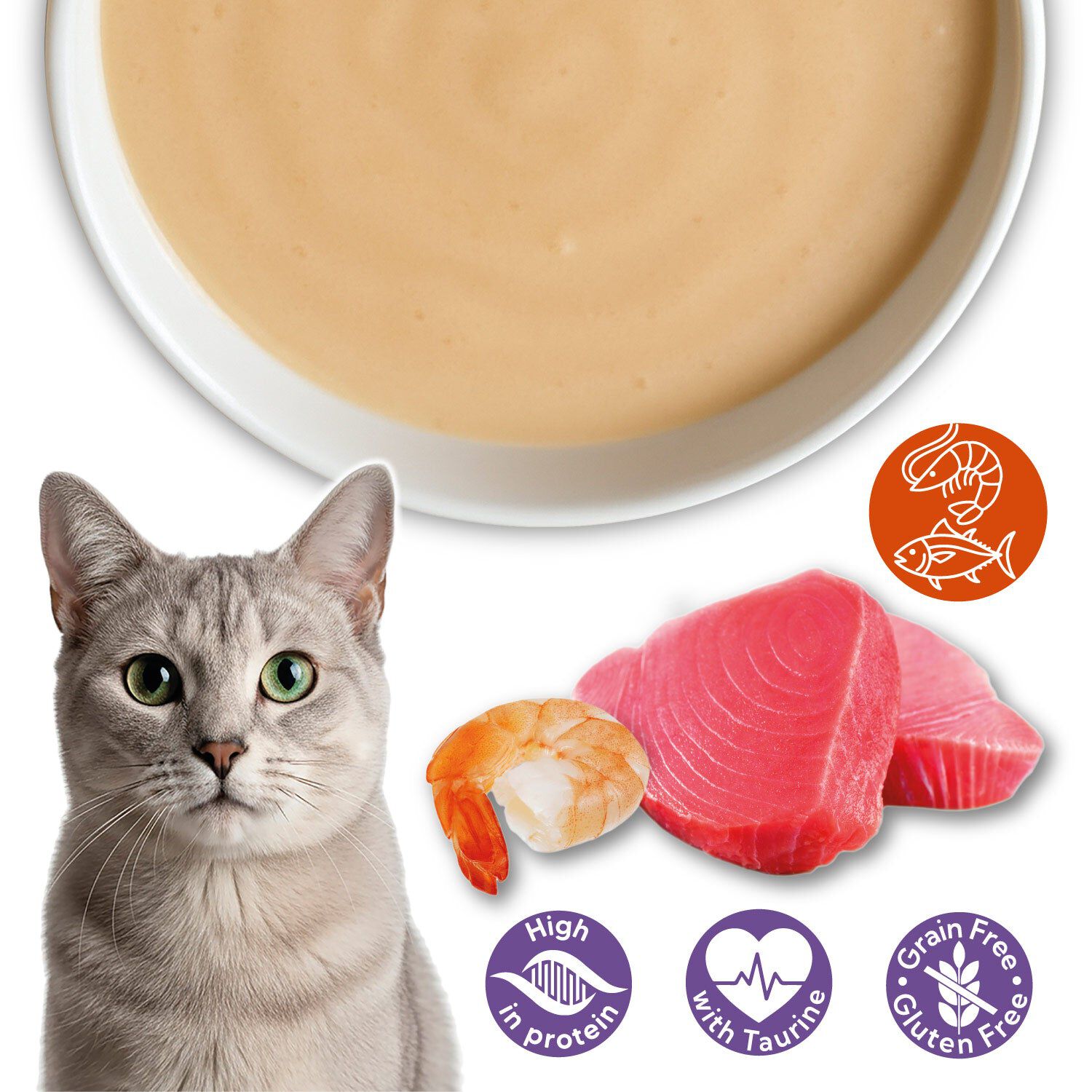 Crema de At&uacute;n y gambas - Velvet Cream para gatos - 80g, , large Imagen numero 2