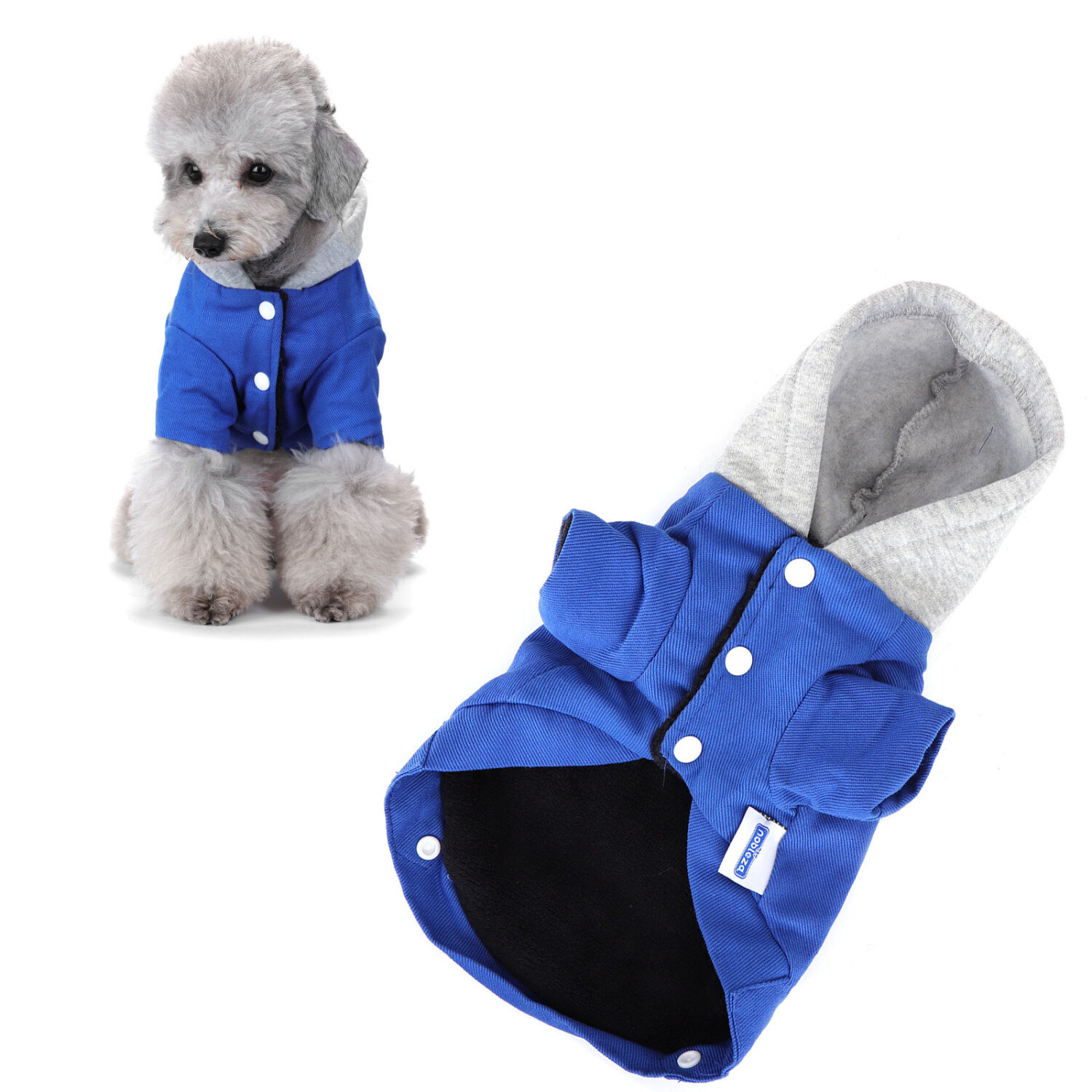 Nobleza Sudadera con Capucha C&aacute;lido para Perros Peque&ntilde;os,Perro Gato Ropa de Invierno Cachorro Abrigo Chaqueta,Azul, , large Imagen numero 1