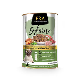 Era Sybarite Adulto Pavo, Cordero y Batata en paté lata para perros