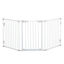 PawHut Barrera para Perros Plegable Valla para Mascotas de 3 Paneles con Cierre Inteligente Barrera de Seguridad para Escalera Pasillo 180x74,5 cm Blanco, , large indicador imagen numero 1