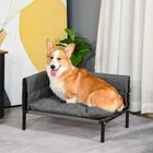 Pawhut sofá elevado con cojines lavables gris para mascotas, , large image number null