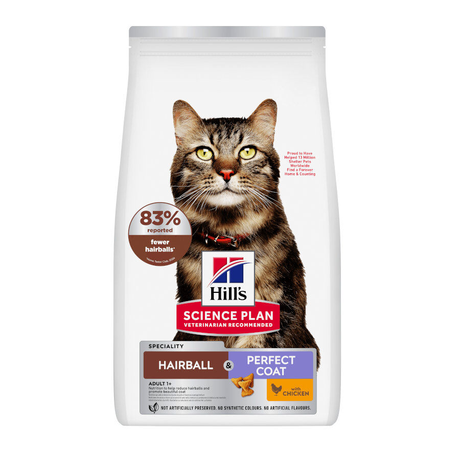 1.5 kg Hill's Science Plan Adult Hairball y Perfect Coat Pollo pienso para gatos, , large Imagen numero 1