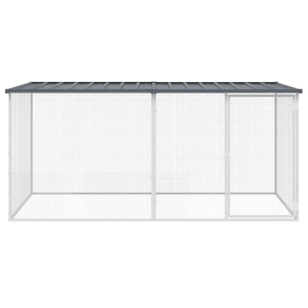 vidaXL Gallinero con techo acero galvanizado color antracita para gallina thumbnail