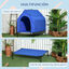 PawHut Caseta para Perros 130x85x121 cm Cama Elevada para Mascotas con Cubierta Desmontable y Ventanas de Malla para Perros Grandes y Extra Grandes Azul., , large indicador imagen numero 10