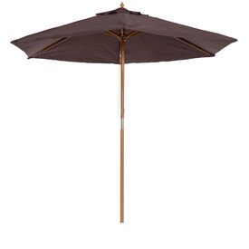 Outsunny Sombrilla de Madera con 6 Varillas color Café
