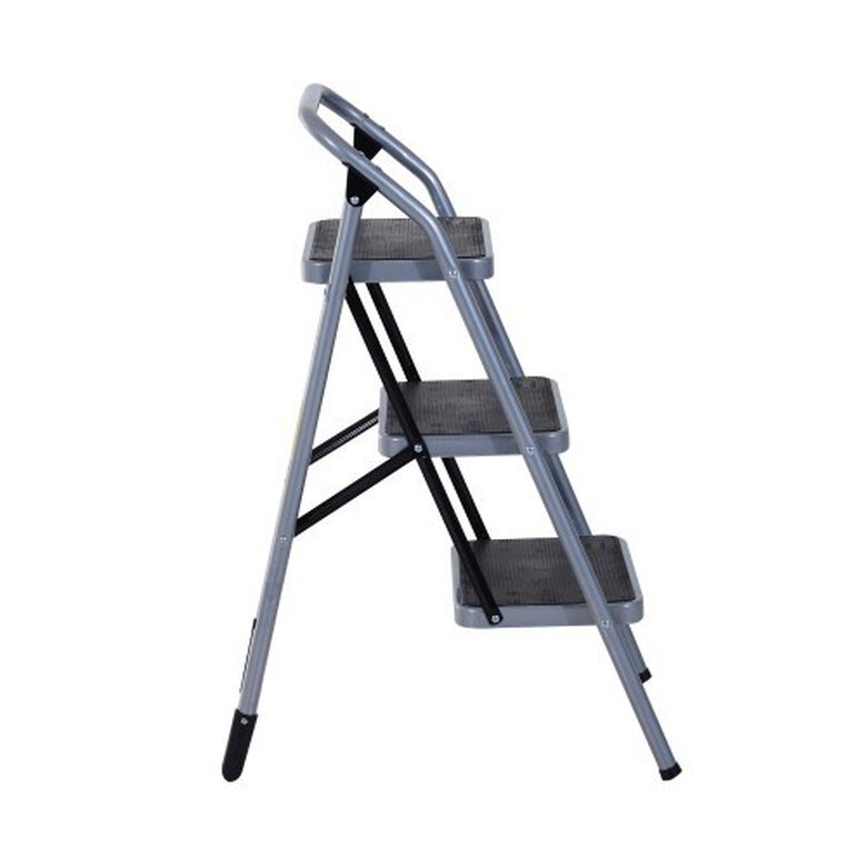 Escalera de acero plateado Homcom color Gris, , large image number null