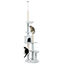 PawHut Árbol para Gatos de Suelo a Techo de 225-255 cm Torre para Gatos Ajustable en Altura con Cueva Plataformas Hamaca Postes Rascadores y Bolas Colgantes Ø60x225-255 cm Gris, , large indicador imagen numero 1