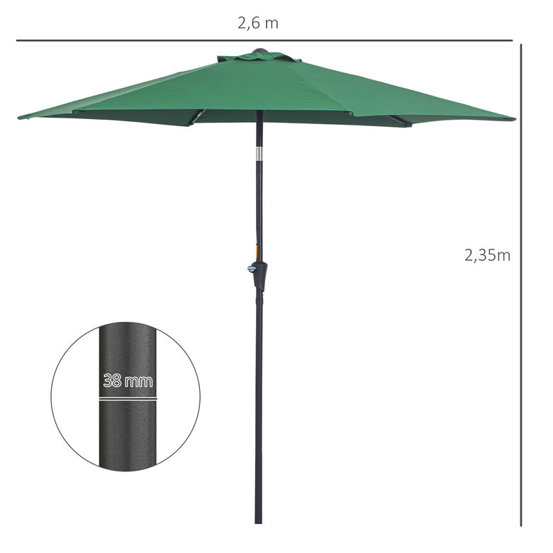 Outsunny Sombrilla Para Jardín Parasol De Aluminio Con Manivela thumbnail