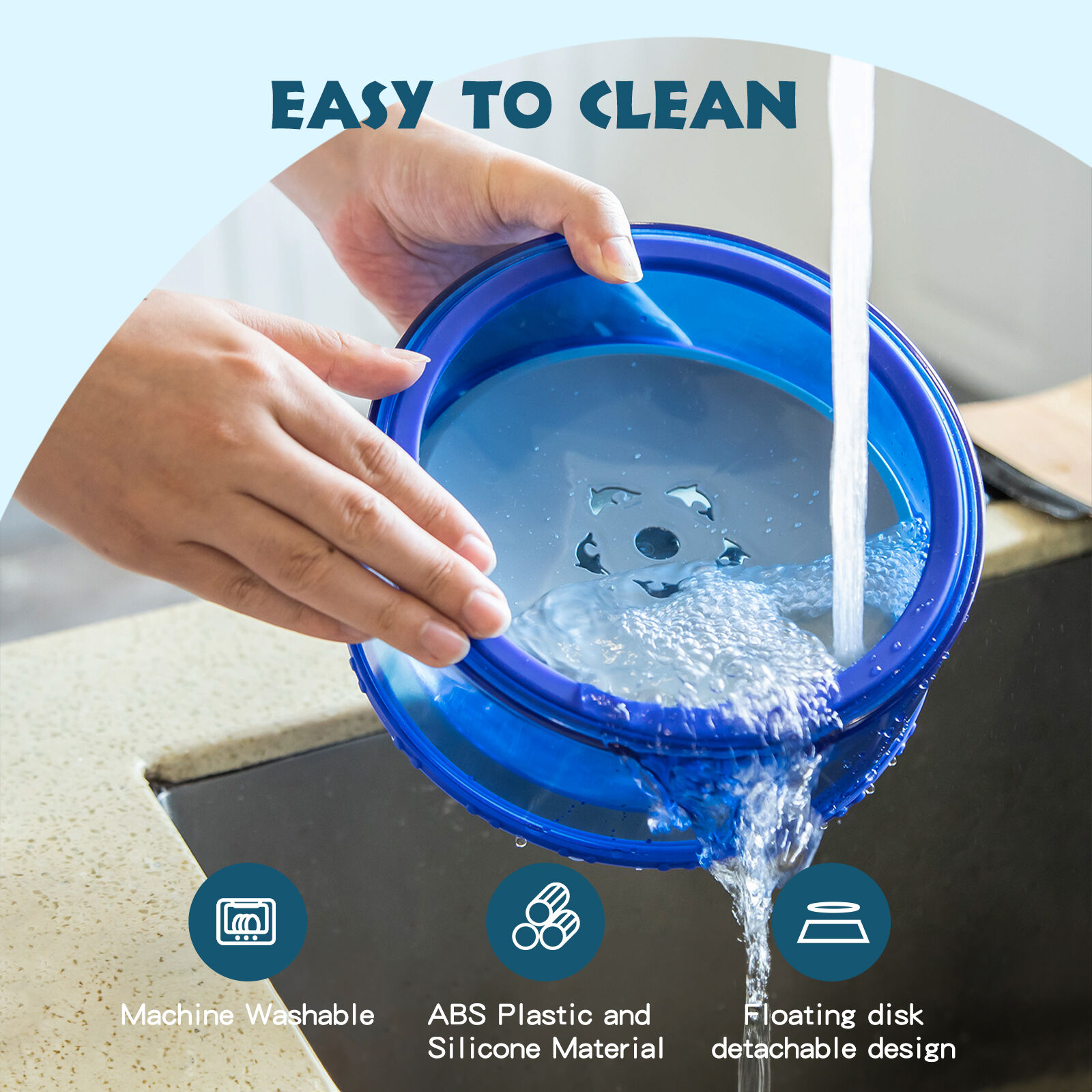 Nobleza-1L Bebedero Antisalpicaduras Perro,Cuenco de Agua Flotante para Mascotas,Bebedero para Perros,Bebedero Gatos,Sin Derrames,Antidesbordamiento,Azul, , large Imagen numero 4