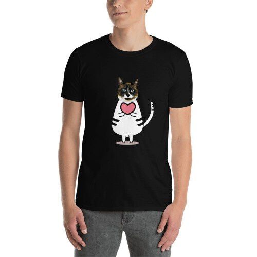 Mascocula camiseta hombre enamorao personalizado con tu mascota negro thumbnail