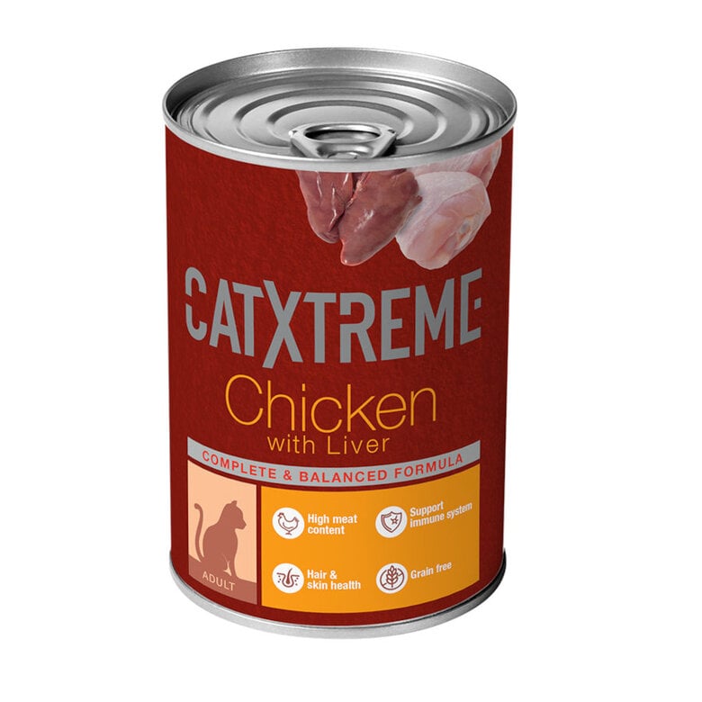 395 g Catxtreme Pollo con Hígado en paté lata para gatos