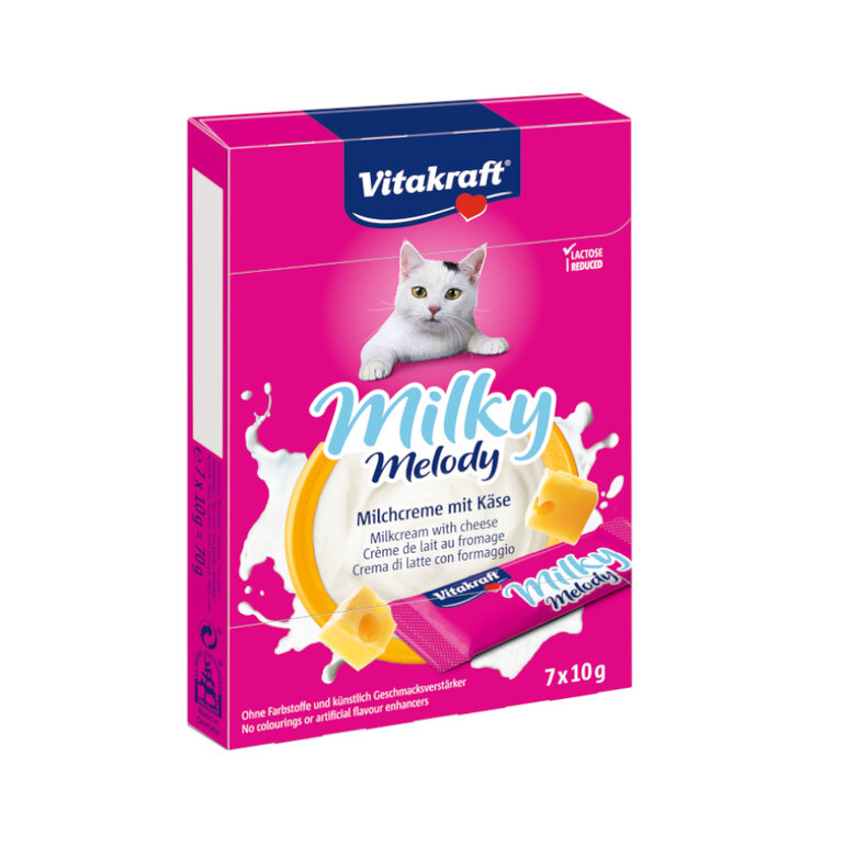 Vitakraft Snack Líquido Milky Melody de Crema de Leche y Queso para gatos, , large image number null
