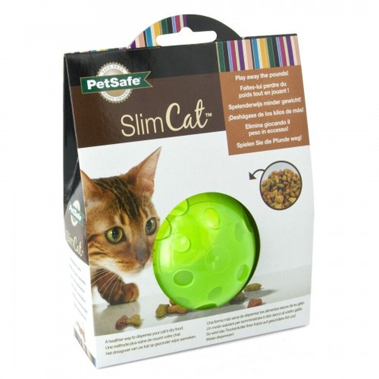 Bola dispensadora de premios Slimcat para gatos color Verde, , large image number null