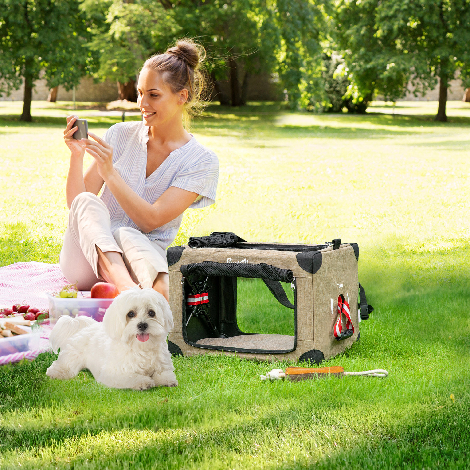 PawHut Transport&iacute;n Mochila para Gatos Perros Peque&ntilde;os, , large Imagen numero 3