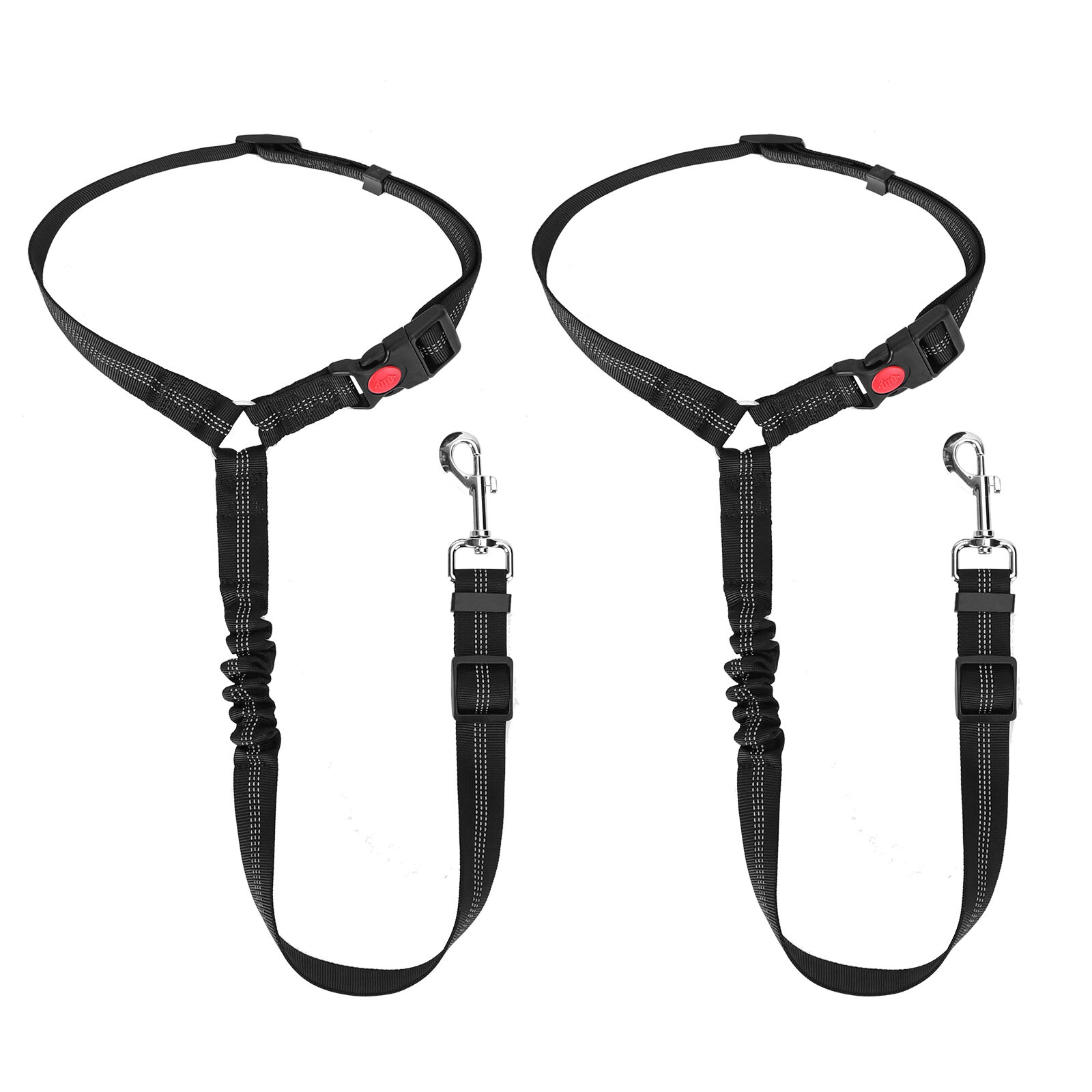 Nobleza Arnés de Coche para Perros con Cinturón de Seguridad, Reflectante, Negro