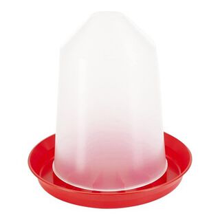 Comedero para gallinas y aves de corral color Rojo/Transparente