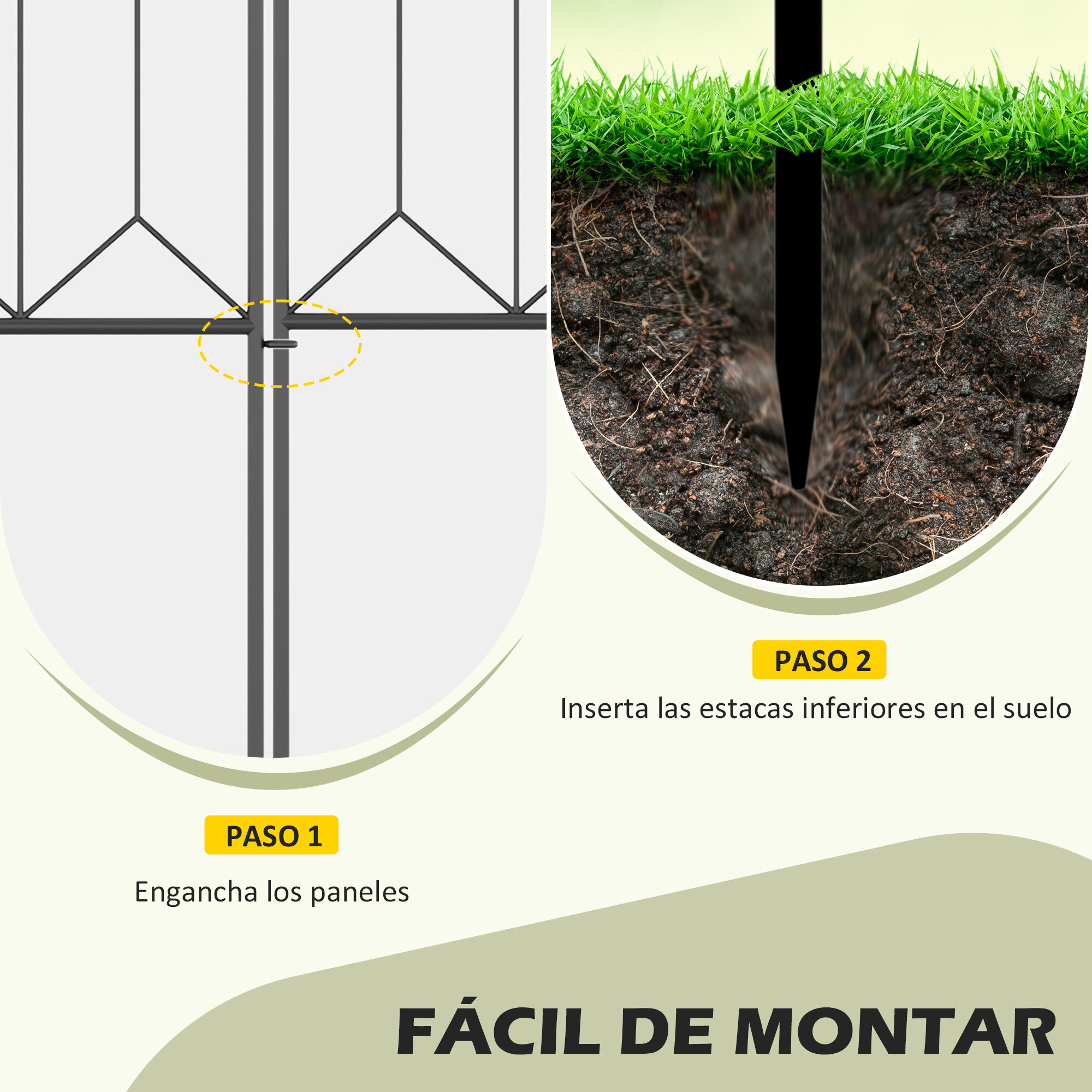 Outsunny Vallas de Jard&iacute;n Negro, , large Imagen numero 4