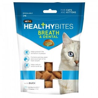 Snacks para el cuidado de los dientes y el aliento para gatos y gatitos sabor Pato