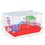 PawHut Jaula para Hámster Casa para Hámster 47x30x27 cm con 1 Piso Comedero Bebedero Rampa Rueda de Ejercicio para Animales Pequeños Blanco y Rojo, , large indicador imagen numero 3