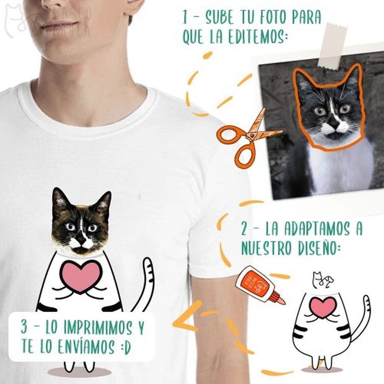 Mascochula camiseta hombre enamorao personalizada con tu mascota azul marino thumbnail